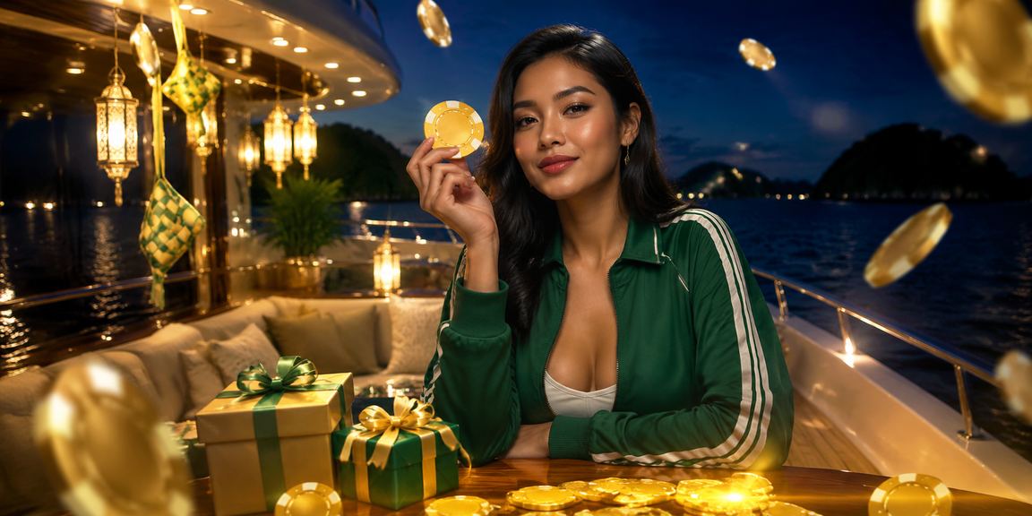 Wanita Vietnam senang menerima notifikasi bonus deposit di ponsel